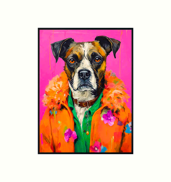 (Sur commande) Art mural portrait de chien(livraison aout 2024 )