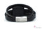 Bracelet en cuir noir avec chaine en acier inoxydable pour homme #176