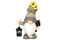 Gnome avec lanterne & chapeau fleuri mgo 42cm