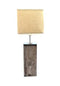 Lampe base bois rectangle