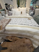 Housse de couette rayée naturelle stripe de  Brunelli(👉livraison printemps 2026)