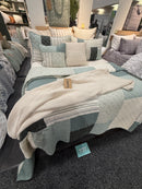 Courtepointe  patchwork vert et crème Broccolini de Brunelli ( livraison printemps 2026)