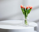 Bouquet de 5 tulipes réaliste en rose