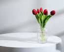 Bouquet de 5 tulipes réaliste en rouge