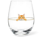 Verre à vin sans pied chat