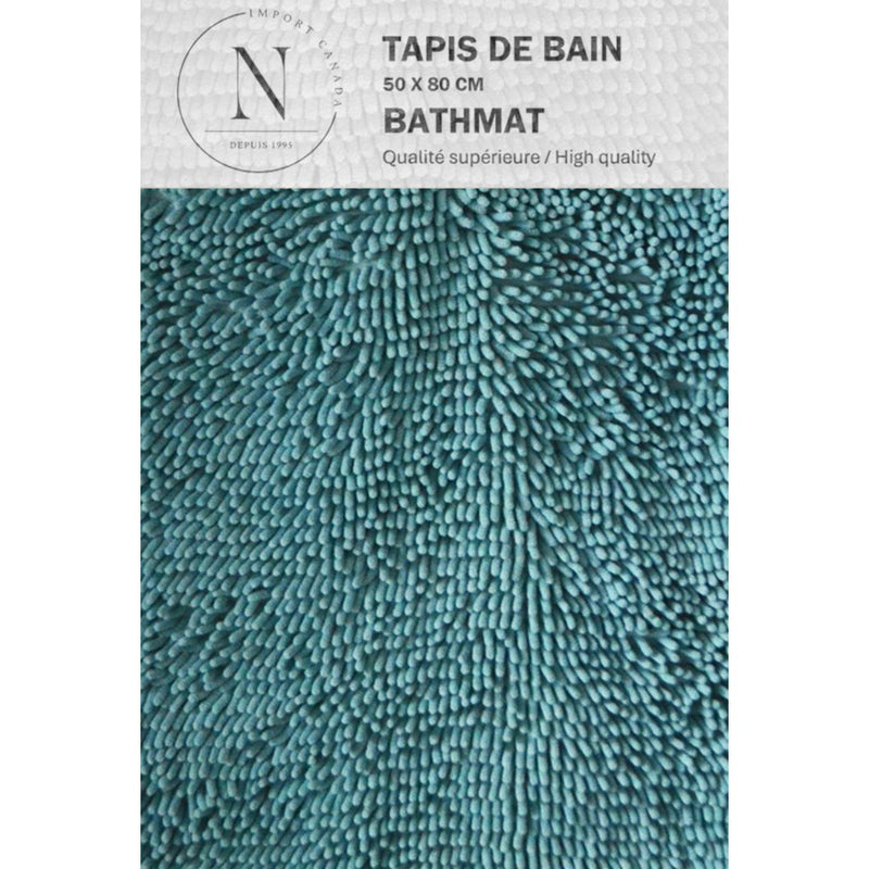 Tapis chenille bleu pastel