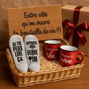Panier cadeau amateur de vin