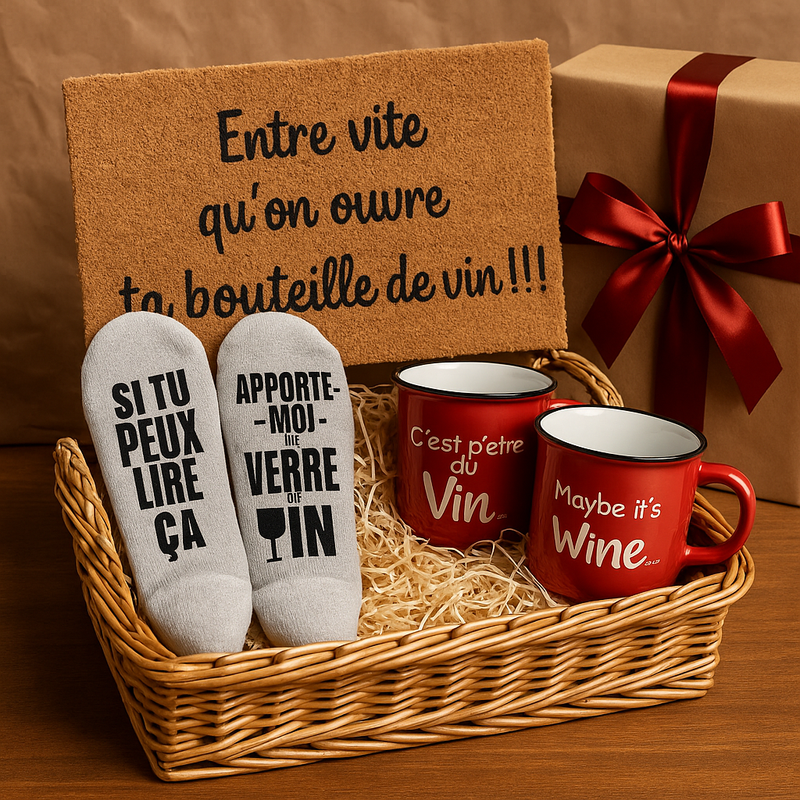 Panier cadeau amateur de vin