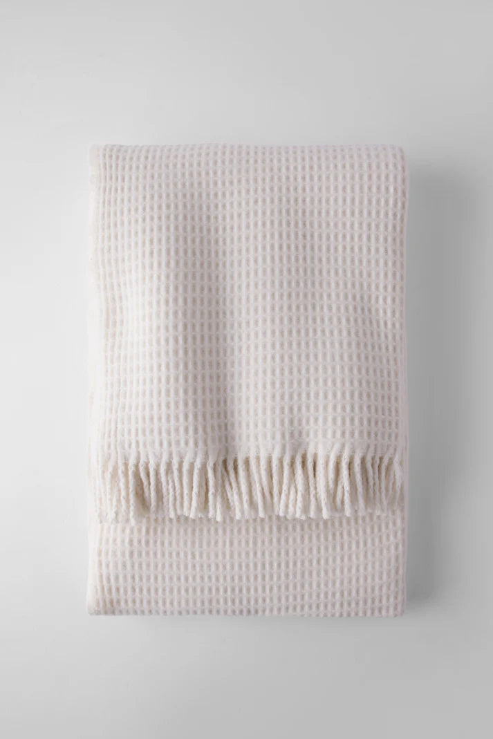 Jeté basic gauffré crème