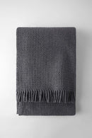 Jeté basic gauffré gris foncé