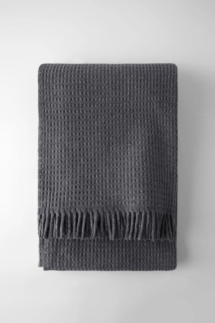 Jeté basic gauffré gris foncé