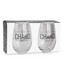 Ens. verres à vin ''une chance''