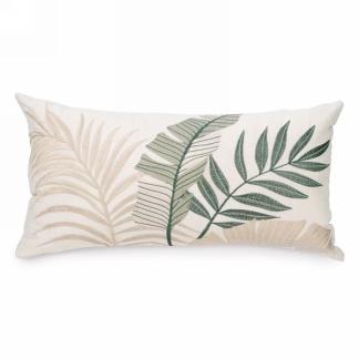 Coussin rect feuillage vert & beige (avril 2025)