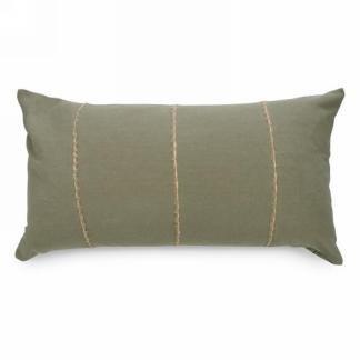 Coussin rect kaki - rayure naturelle (avril 2025)