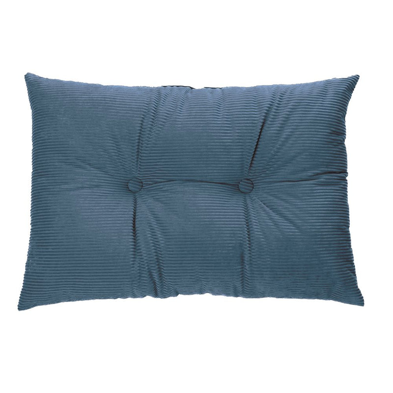 Coussin rectangle en velours cotelé corduroy bleu (Automne 2024 )