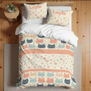 Housse de couette personnalisée motif chat,  avec prénom personnalisé