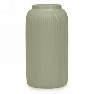 Vase vert sauge strié en céramique ( août )