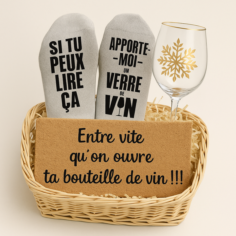Panier cadeau amateur de vin
