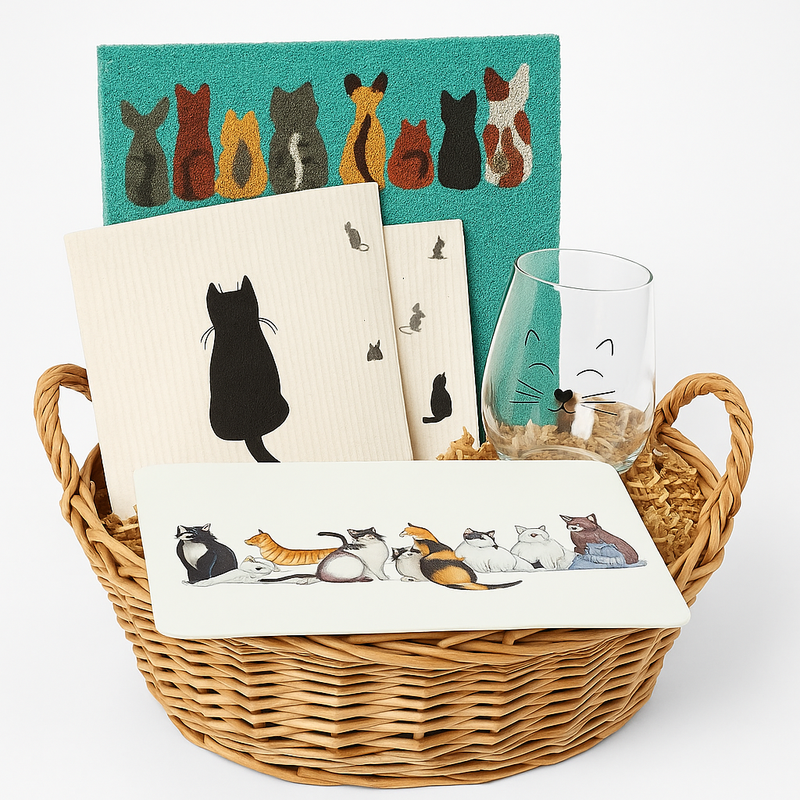 Panier cadeau amateur de chat