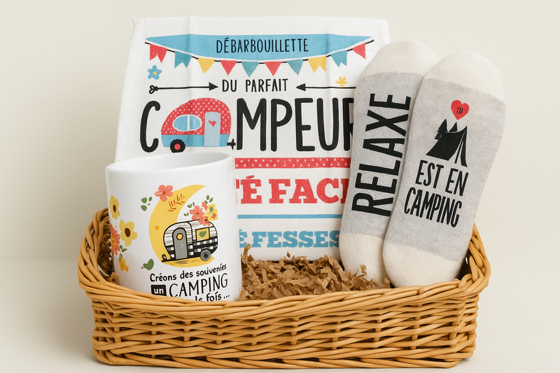 Panier cadeau amateur de camping
