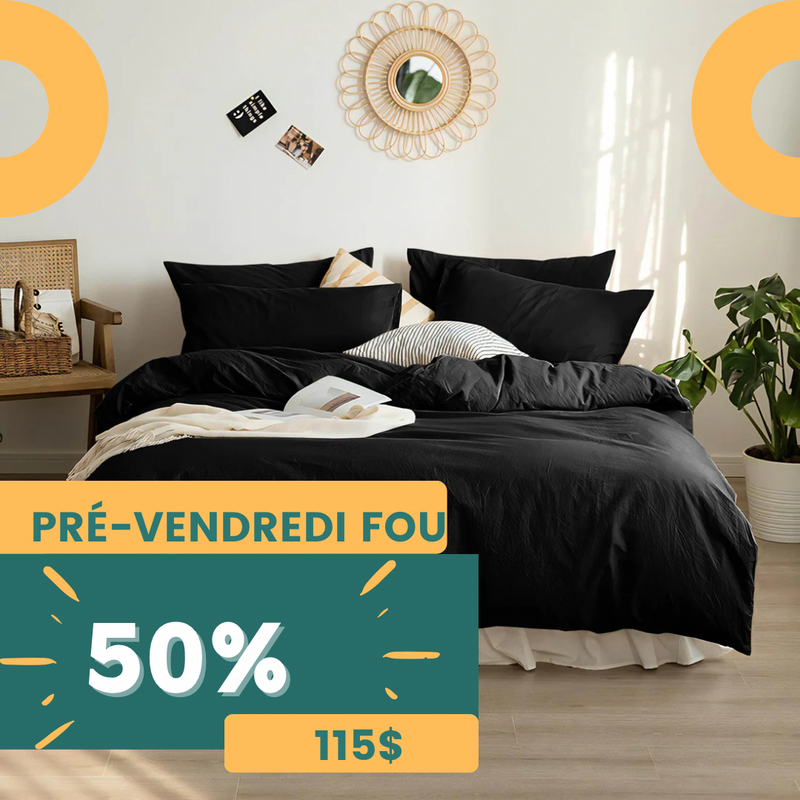 Housse de couette nature noir Super King