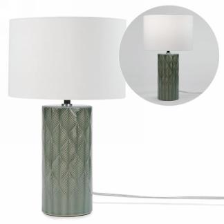 Lampe de table - base céram vert kaki