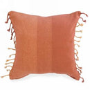 Coussin tons orangés avec frange