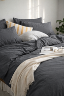 Housse de couette nature gris foncé
