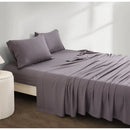 Drap en rayonne de bambou et lin gris  queen