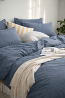 Housse de couette nature bleu pâle