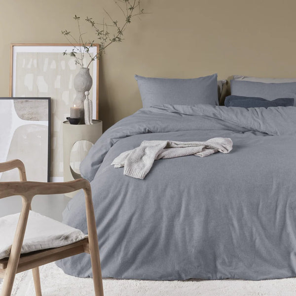 Housse de couette en flanelle gris Bonheur  Brunelli