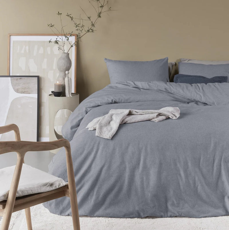 Housse de couette en flanelle gris Bonheur  Brunelli