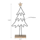 Support décoratif en forme de sapin et d'étoile en fil métallique