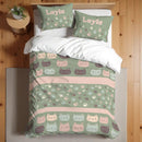 Housse de couette personnalisée motif chat,  avec prénom personnalisé
