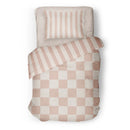 Housse de couette ou douillette Damier ligné -réversible ( fait au Québec)- taie incluse