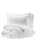 Housse  de couette Nina en coton matelassé et coton percale -neige