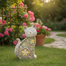 Figurine de jardin extérieure à énergie solaire (chat)