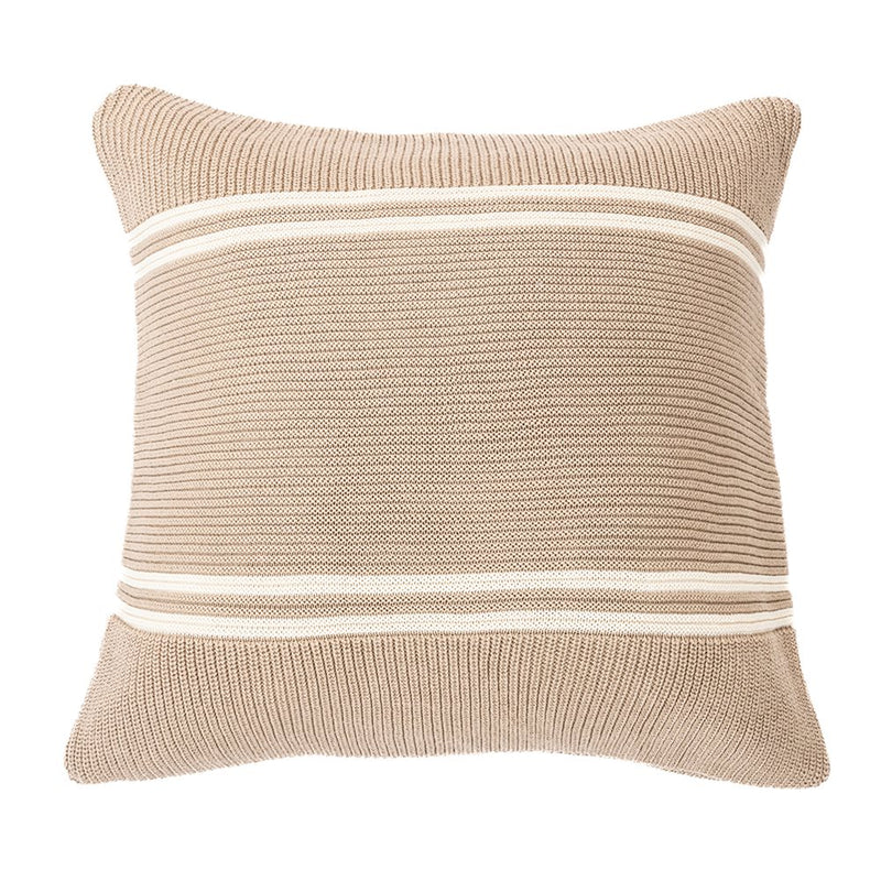 Coussin en tricot taupe Hudon (Automne 2024 )