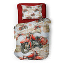 Housse de couette ou douillette moto -réversible ( fait au Québec) - taie incluse