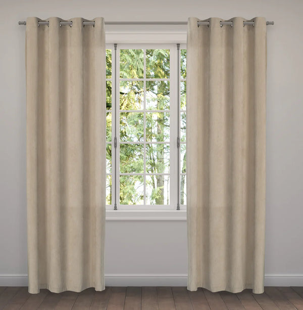 Rideau en velours côtelé naturel Corduroy