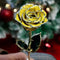 Rose éternelle ouverte plaqué or 24K - jaune