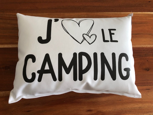 Coussin  j'aime le camping