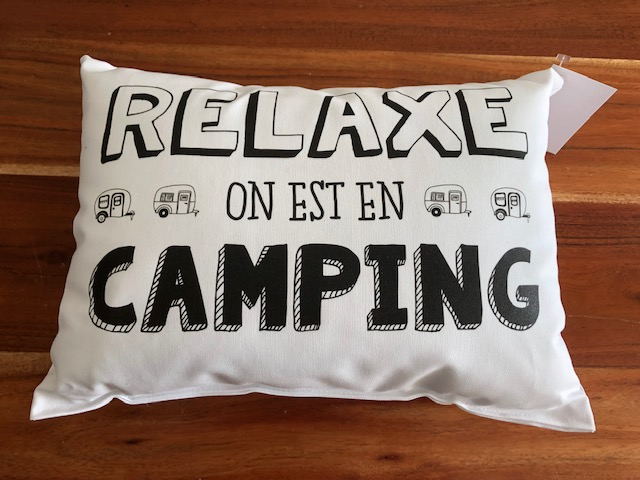 Coussin Relaxe on est en camping