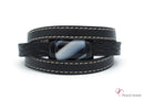 Bracelet pour homme en cuir noir, Collection “Homme”