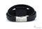 Bracelet en cuir noir avec chaine en acier inoxydable #183
