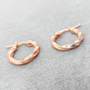 Boucle d'oreille  anneaux 15 ou 20 mm minimalistes torsade  en argent sterling