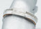 Bracelet en cuir argent avec breloque de verre #1554