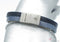 Bracelet sport bleu jeans avec breloque de verre