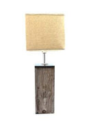 Lampe base bois rectangle