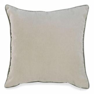 Coussin gris bordé de velours